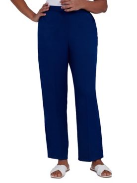 Alfred Dunner Happy Hour Pull-On  Microfiber Twill Straight Leg Pants