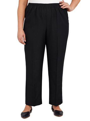 Alfred Dunner Classic Tailored Textured Proportioned Straight Leg Pants - Image 1 of 10