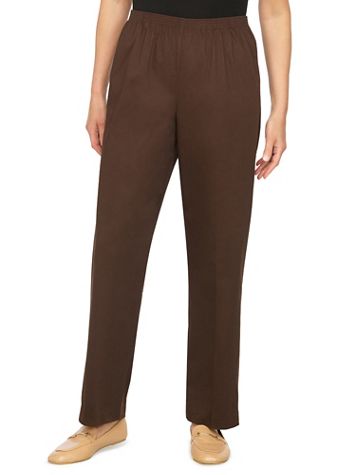 Alfred Dunner Classic Pull-On Twill Proportioned Straight Leg Pants - Image 1 of 7