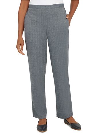 Alfred Dunner® Empire State Knit Herringbone Medium Pant - Image 1 of 4