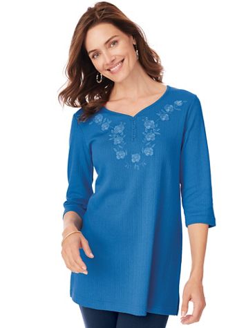 Embroidered Pointelle Tunic - Image 1 of 8