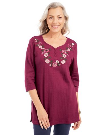 Embroidered Pointelle Tunic - Image 1 of 8