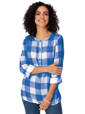 Gingham Popover Top - Image 1 of 7
