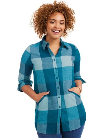 Long-Sleeve “Annie” Flannel Tunic - Image 1 of 3