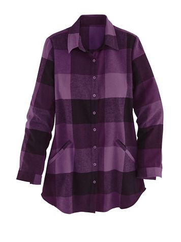 Long-Sleeve “Annie” Flannel Tunic - Image 1 of 4