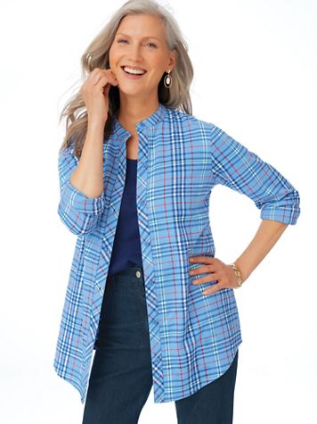 Plaid Flannel Tunic - Image 1 of 8