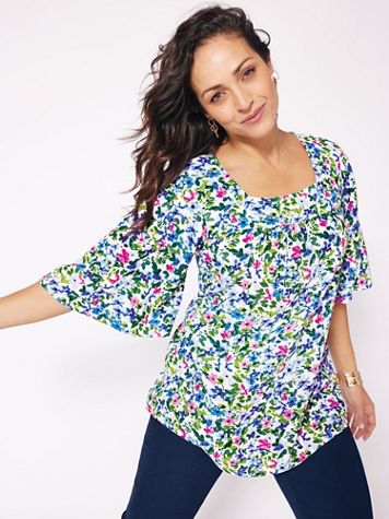 Flowy Elbow Sleeve Top - Image 1 of 4