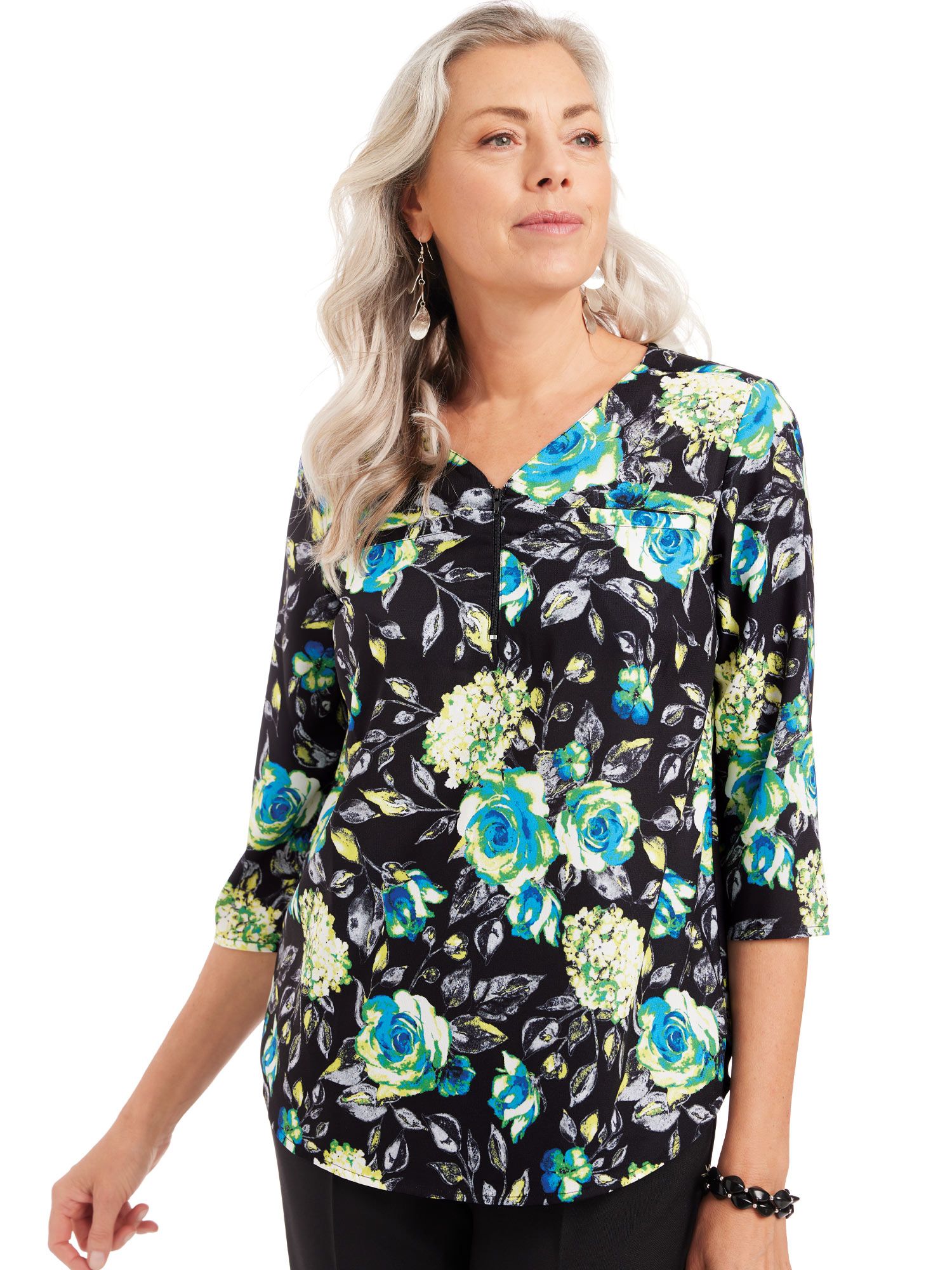 Zip Neck Blouse