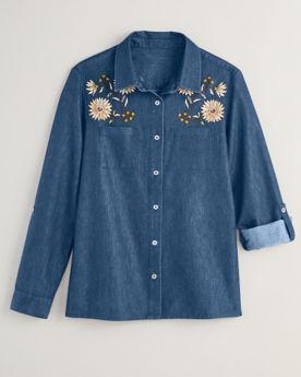 Embroidered Button Up Shirt