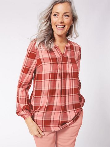 Woven Plaid Tunic - Image 1 of 4