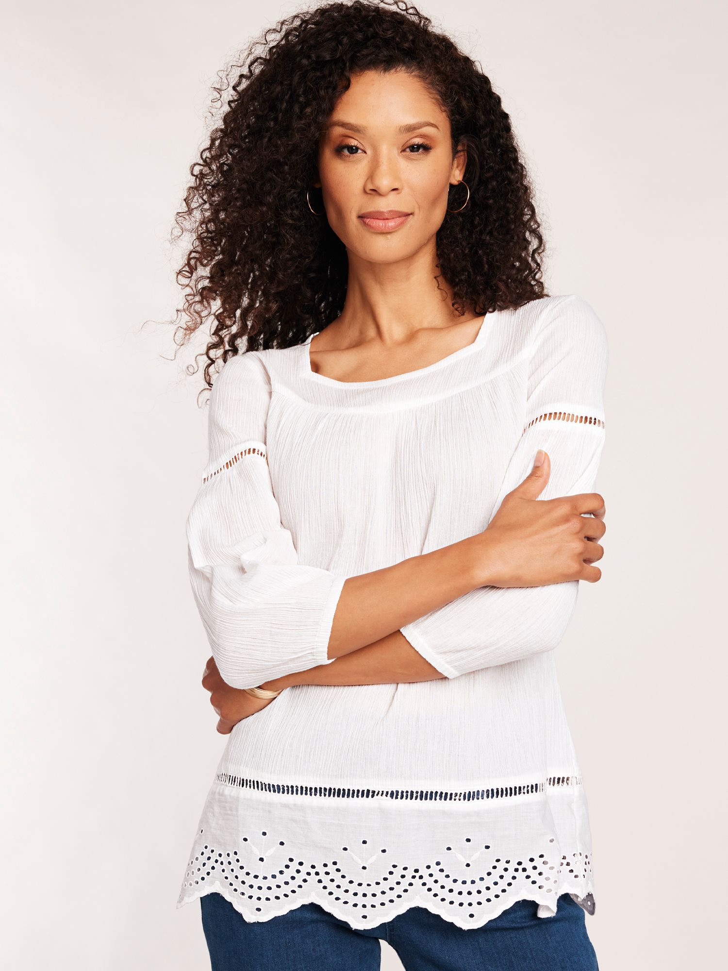 Gauze Eyelet Tunic