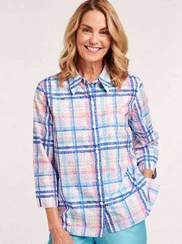 Alfred Dunner® Burnout Plaid Shirt - Image 1 of 1