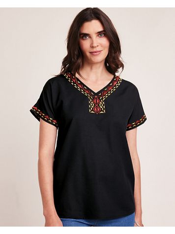 Embroidered Dolman Sleeve Popover - Image 1 of 9