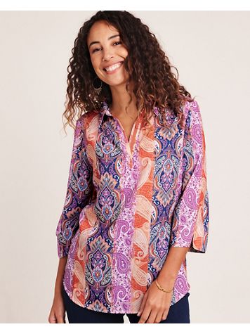 Alfred Dunner® Moody Blues Paisley Medallion Blouse - Image 5 of 5