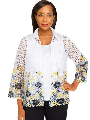 Alfred Dunner® Summer In The City Lace Floral Border Two For One - Image 2 of 2