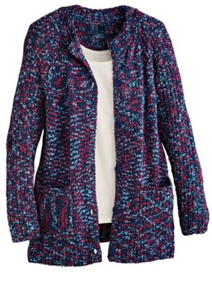 marled button front cardigan