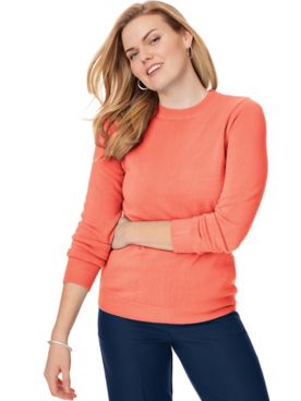 Long-Sleeve Cashmere-Like Crewneck Sweater