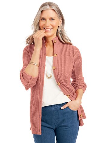Button Front Shaker Cardigan - Image 1 of 6