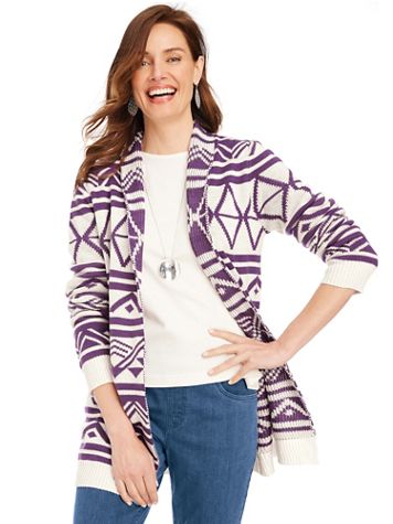 Patterned Cardigan Sweater - Image 1 of 4