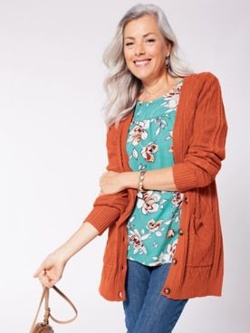 Cable Cardigan Sweater