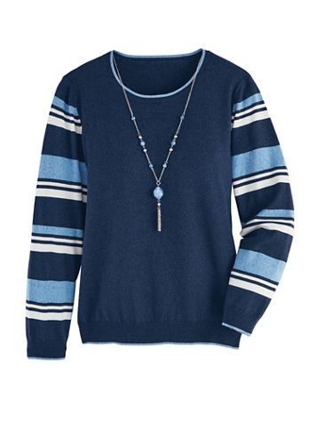 Alfred Dunner® Striped Sleeve Sweater - Image 1 of 1