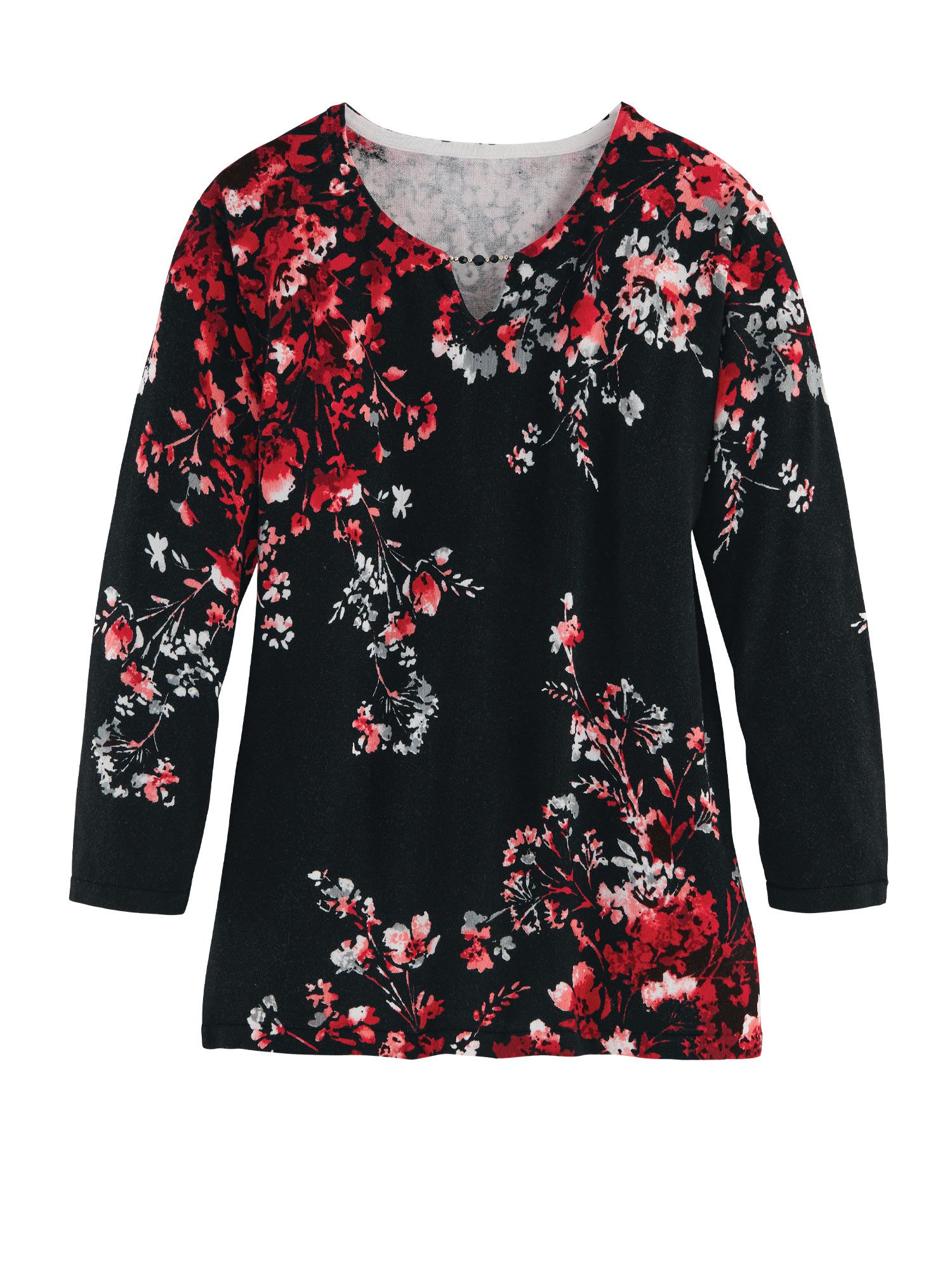 Alfred Dunner® Asymmetric Flower Sweater