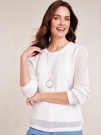Open Stitch Long Sleeve Sweater - Image 1 of 6