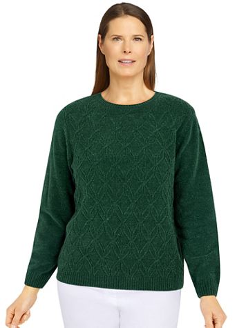 Alfred Dunner Classics Chenille Cable stitch Sweater - Image 1 of 12