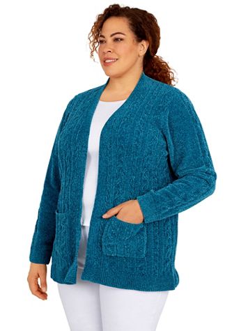 Alfred Dunner Classics Open Front Chenille Cardigan With Pockets - Image 5 of 5