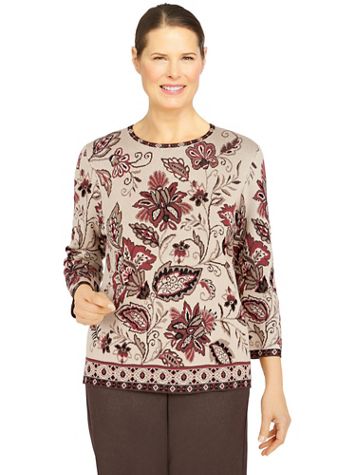 Alfred Dunner® Sorrento Floral Jacquard Sweater - Image 1 of 4