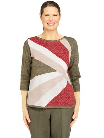 Alfred Dunner® Copper Canyon Colorblock Sweater - Image 5 of 5