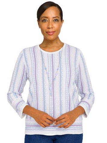 Alfred Dunner® Victoria Falls Border Sweater - Image 5 of 5