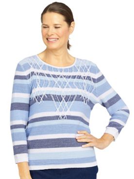 Alfred Dunner® Shenandoah  Valley Striped Sweater