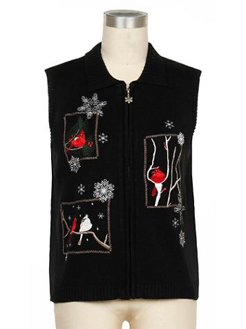 Southern Lady Birds Embroidered Sweater Vest - Image 1 of 1