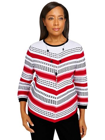 Alfred Dunner® Checking In Chevron Sweater - Image 1 of 1