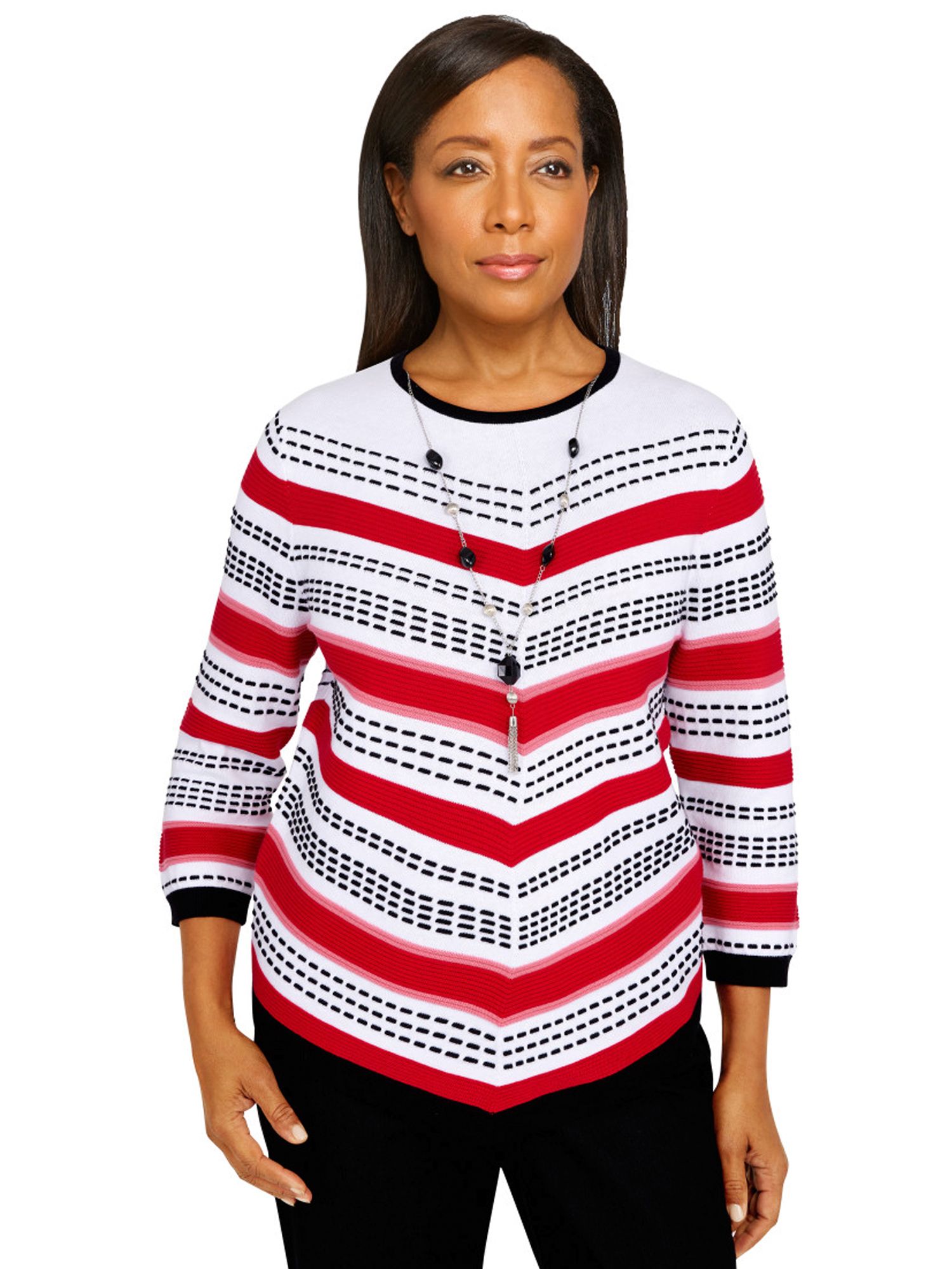 Alfred Dunner® Checking In Chevron Sweater