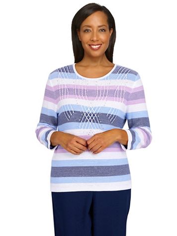Alfred Dunner® Picture Perfect Textured Striped Sweater - Image 1 of 1