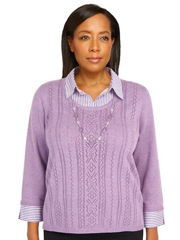Alfred Dunner® Picture Perfect Layered Look Sweater - Image 2 of 2