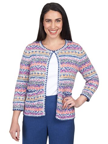 Alfred Dunner® Chelsea Market Multi Texture Stripe Cardigan - Image 5 of 5