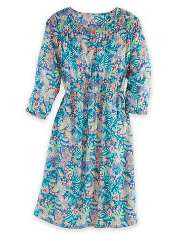 Three-Quarter Sleeve Smocked Dress - Image 1 of 1