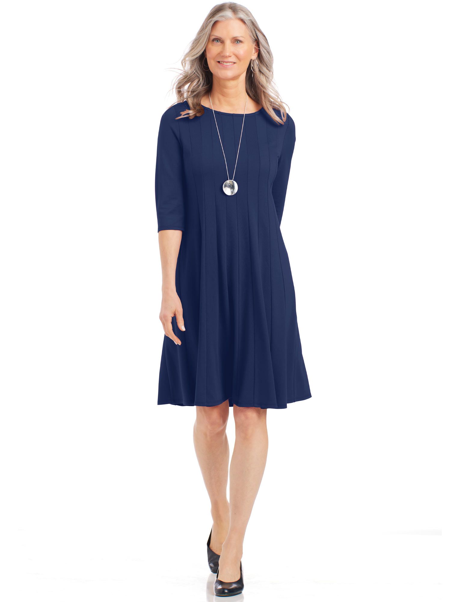 Three-Quarter Sleeve Knit Dress