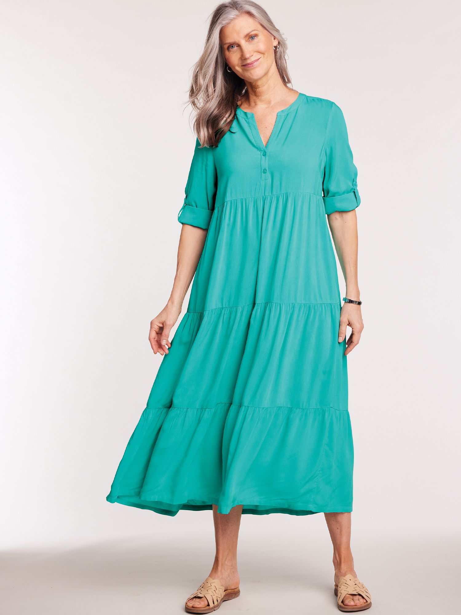 Tiered Challis Dress