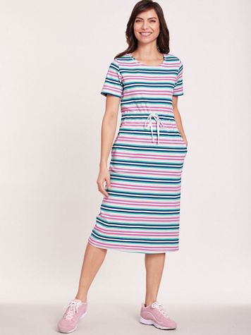 Stripe Drawstring Waist Dress - Image 4 of 4
