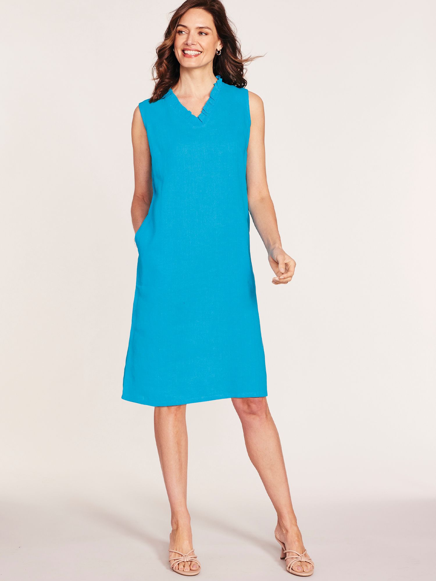 Linen Ruffle Dress