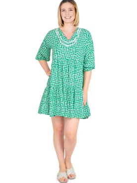 Ruby Rd® Isle Verde Trellis Print Dress