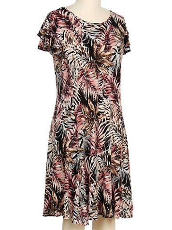 N Touch Short Sleeve Frondo Print Dress - Image 2 of 2
