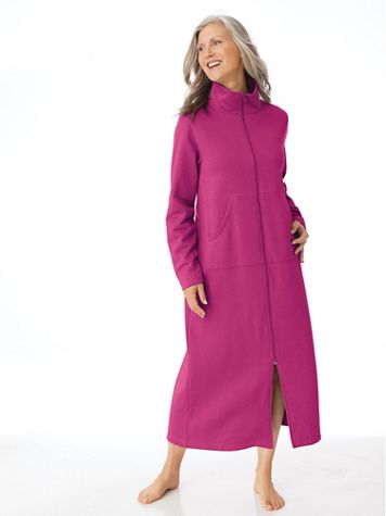 Long Zip-Front Fleece Robe - Image 3 of 3