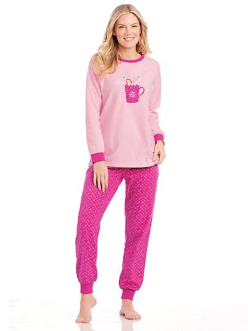 Novelty Appliqué Fleece Pajama Set - Image 1 of 4