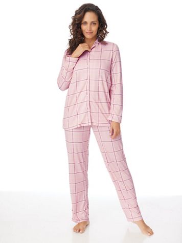 Comfy & Cozy 2-Piece Long Plaid Pajamas Set - Image 1 of 3