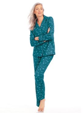 Printed Flannel 2-Piece Long Pajamas